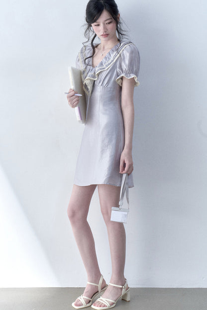 Moonlight Ruffled Puff Sleeve Dress