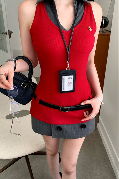 Elegant Sleeveless Vest Set-Up