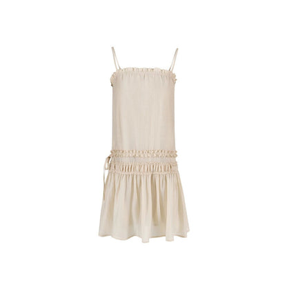 Draped Ruffle Spaghetti Dress