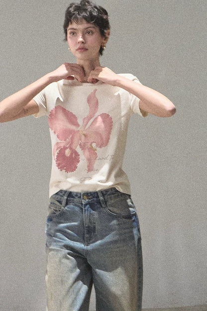 Cotton Printed Short Sleeve Top