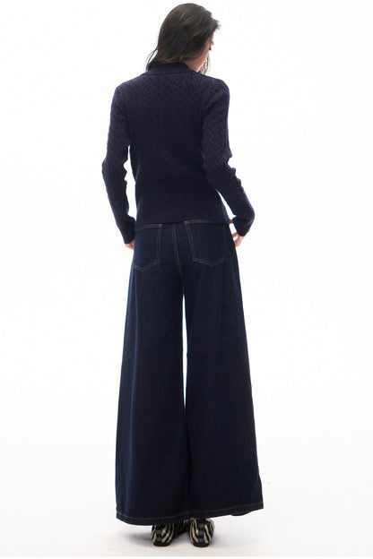Long Sleeve Knitted Cardigan and Pants Set-Up