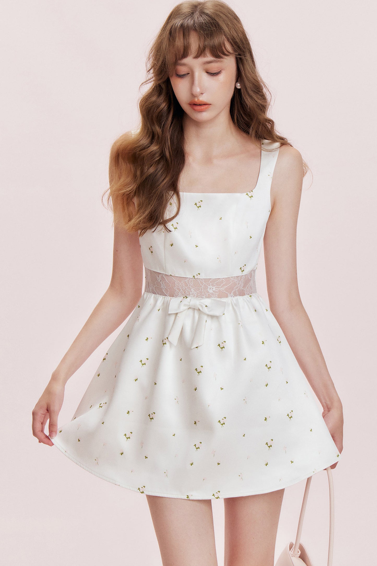 Floral Lace Satin Dress