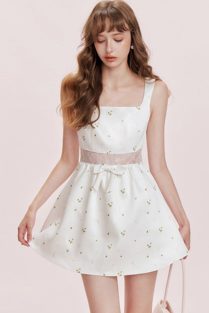 Floral Lace Satin Dress