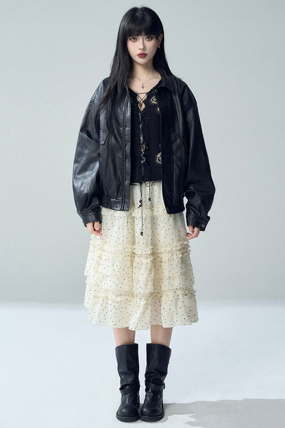 Short Black Leather Jacket