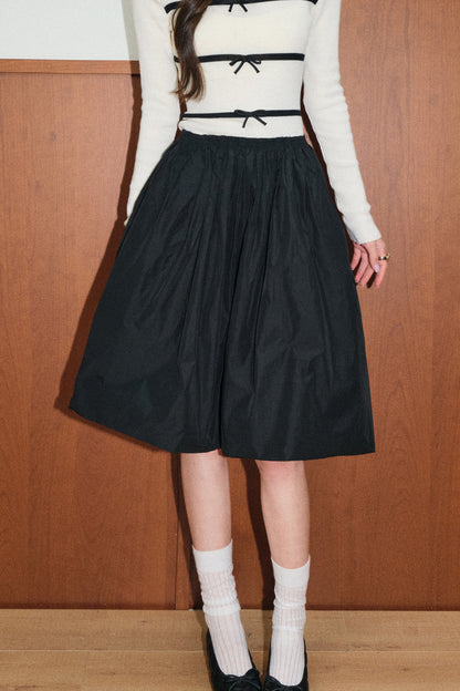 Olivia Duo Bowknot Wool Knit Top and Skirt Set-Up