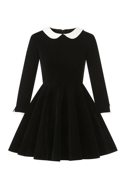 Doll Collar Velvet Dress