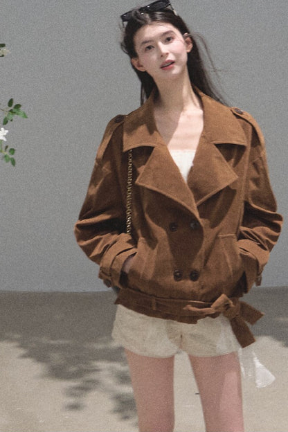 Slim-Fit High-Waisted Suit Shorts