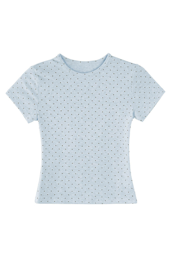 Cream Polka Dot Short T-Shirt