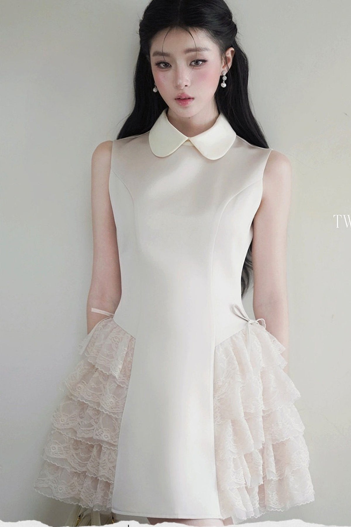 칼라 원피스 카디건 세트업