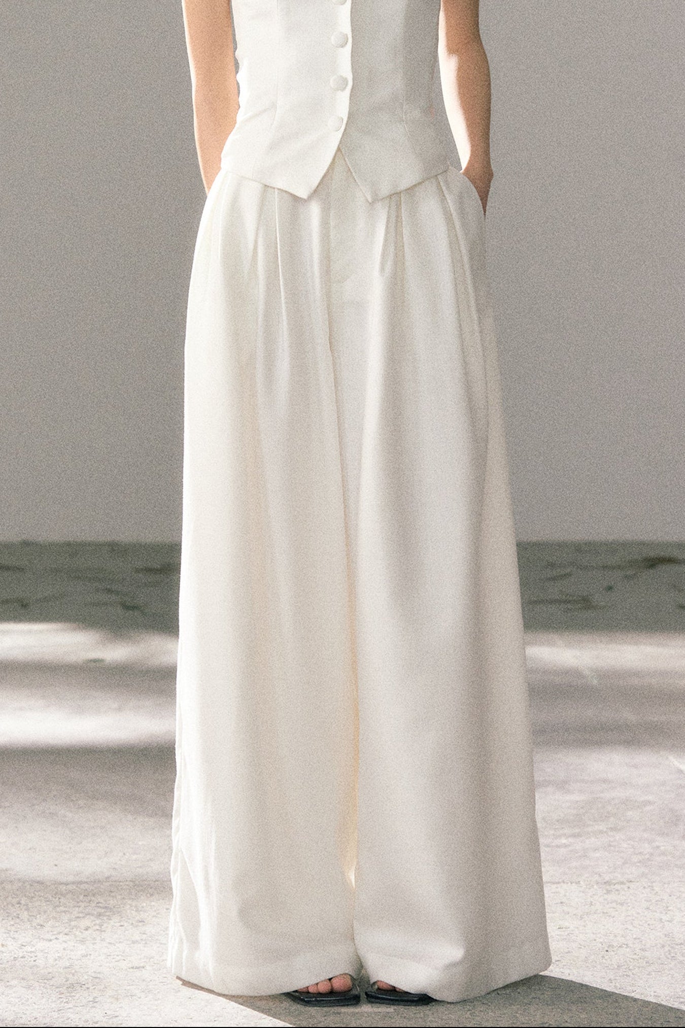 White Tube Top and Pants Set-Up