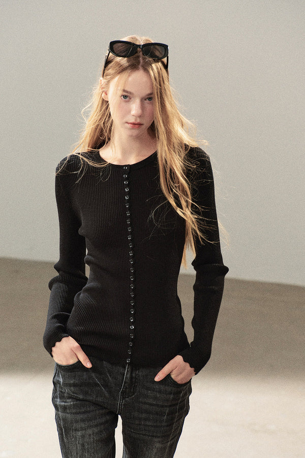 Mock Neck Knit Base Layer Top