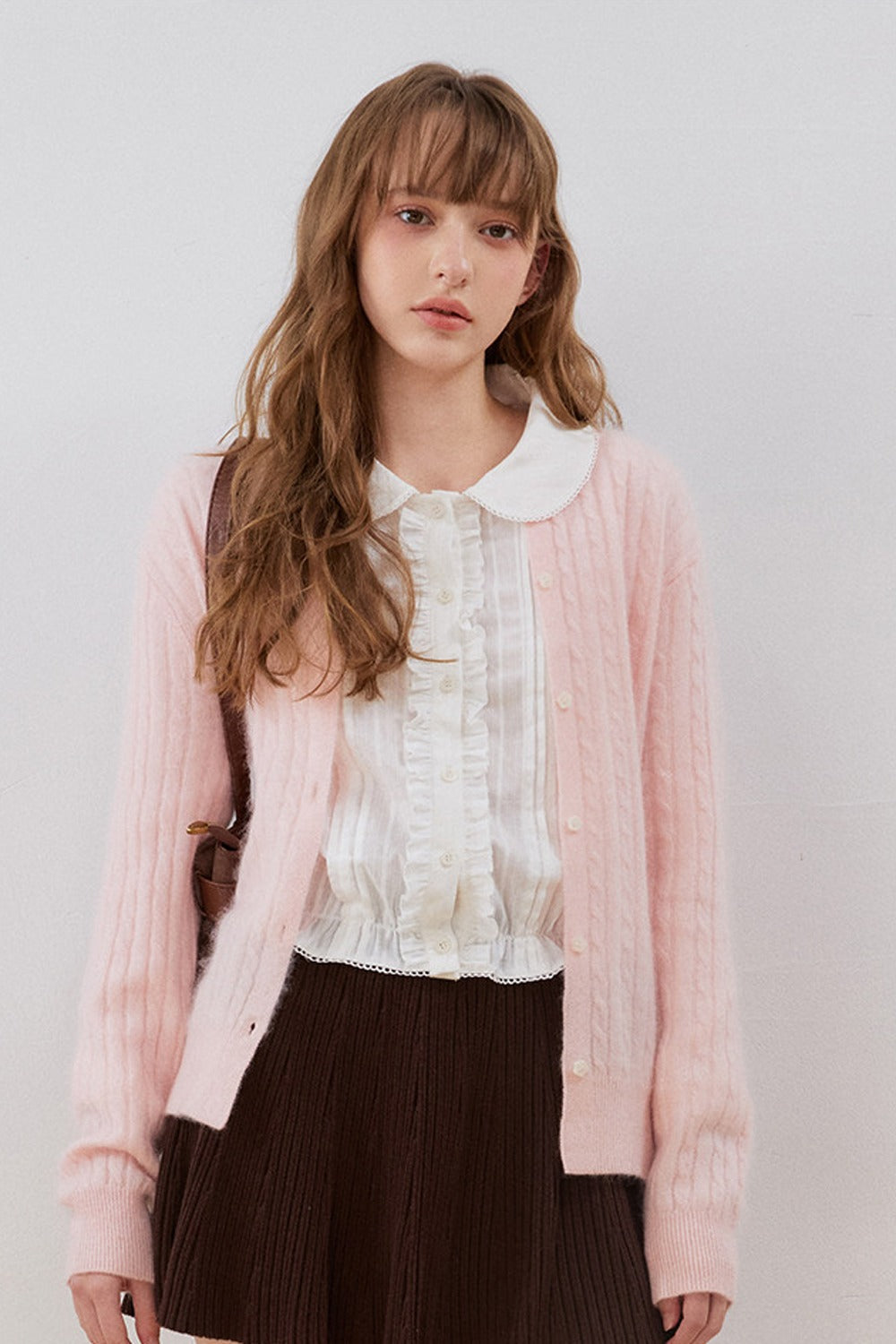 Cashmere Wool Cable Knit Cardigan