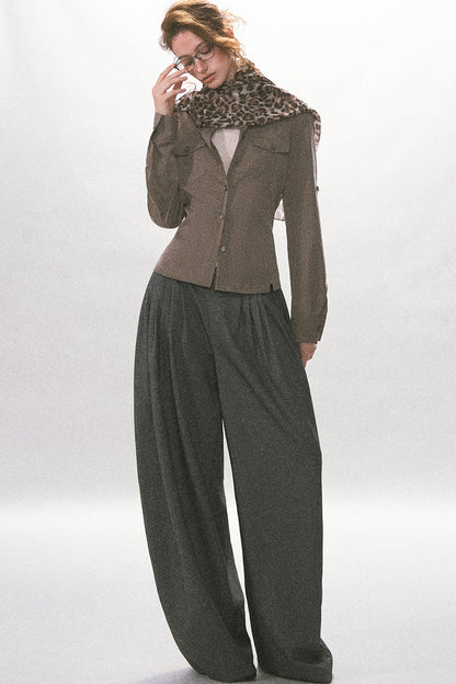 Adjustable Waist Vintage Work Shirt