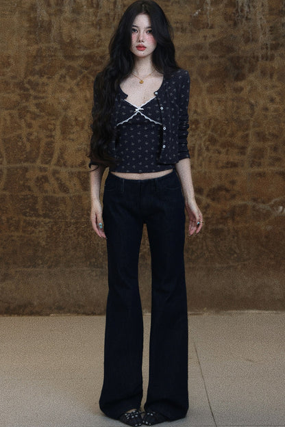 Classic Low-Waist Micro-Flare Jeans