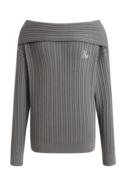 Off-Shoulder Knit Sweater