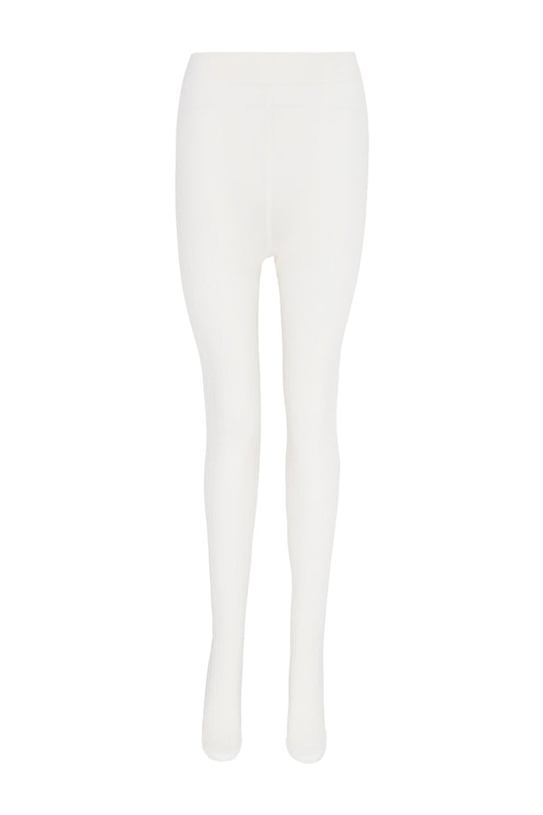 Blue Hooded Down Jacket and White Trousers Set-Up