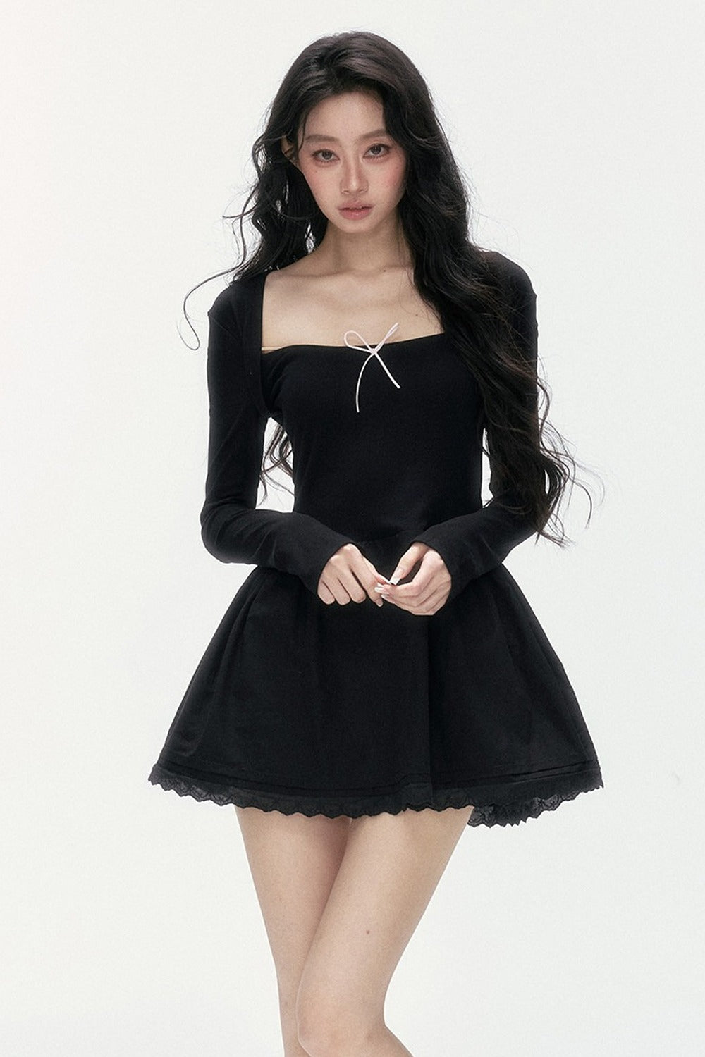 Lace Patchwork Knit Dress