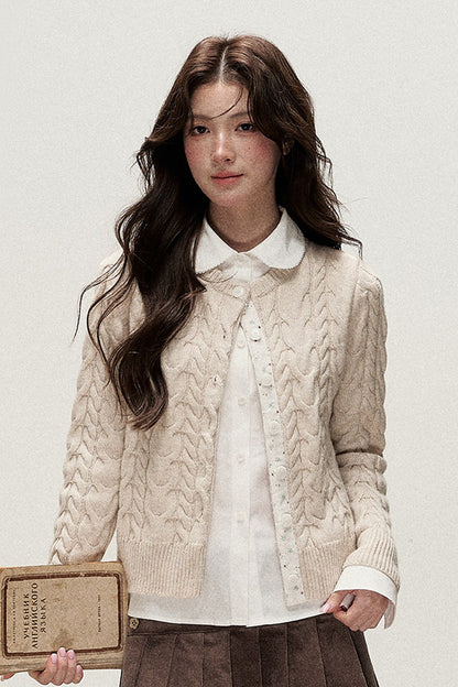 Plaid Layered-Look Knit Top