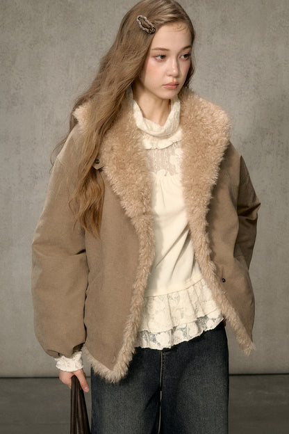 Fur Collar Bud-Shaped Down Jacket