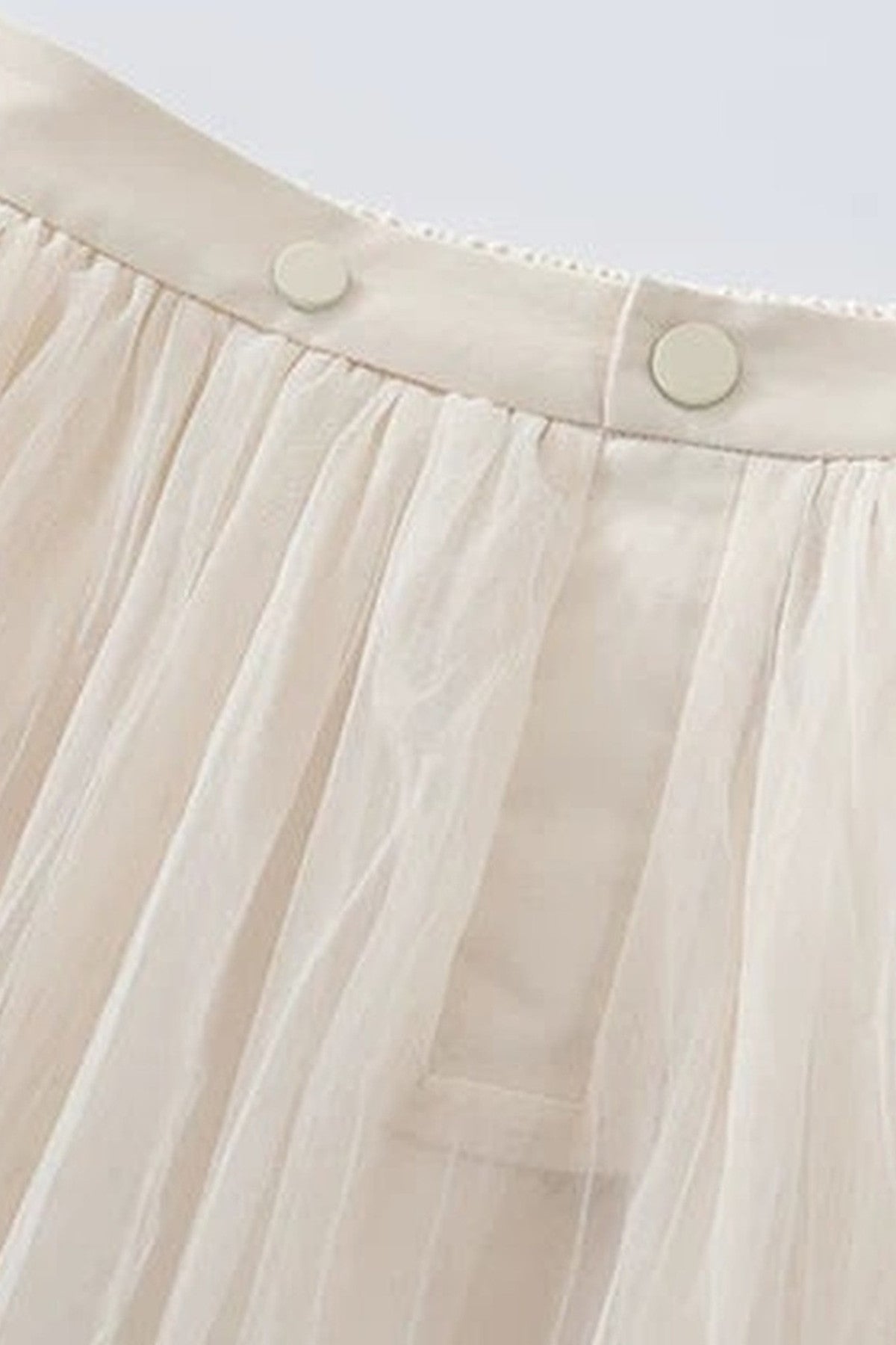 Multi-Layered Pleated Tulle Skirt