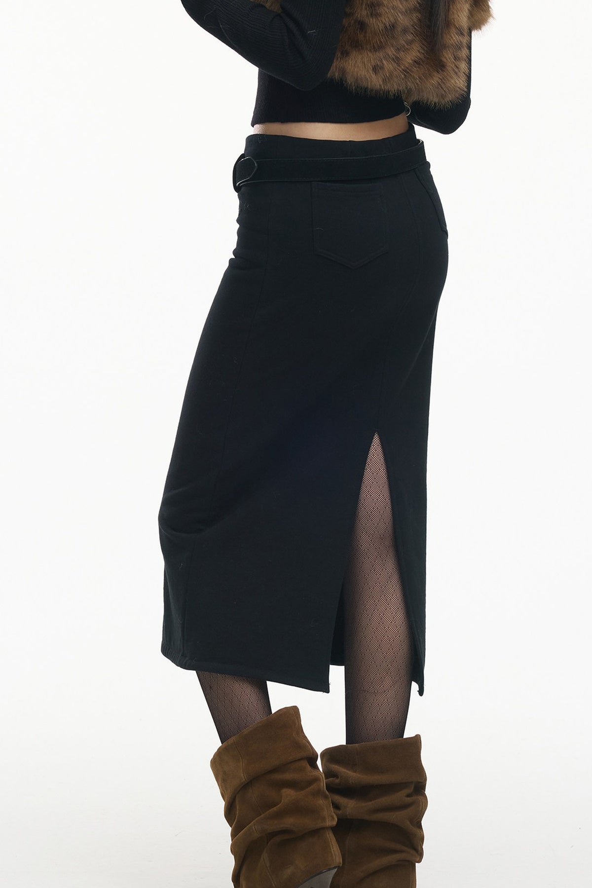 Knitted Sweatshirt Fabric Straight Skirt
