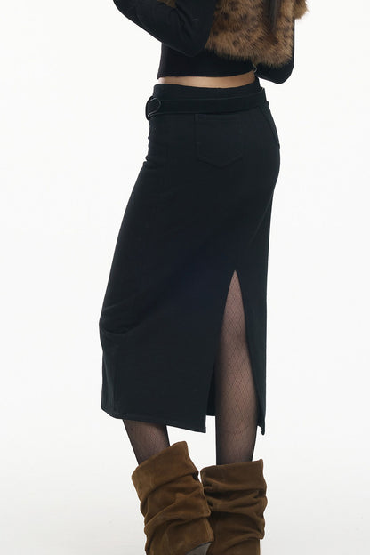 Knitted Sweatshirt Fabric Straight Skirt