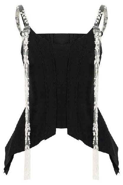 Französisches Gothic-Trägerkleid-und-Rock-Set