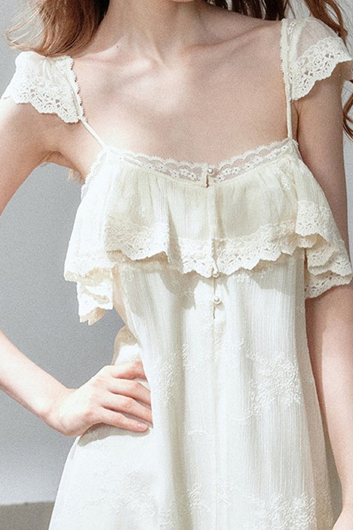 Lace Ruffle Vacation Dress