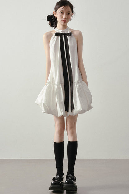Cloud Ribbon Halter Dress