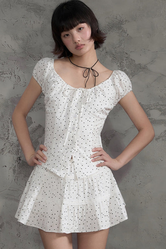 Star Print Shirt and Skirt Set-Up