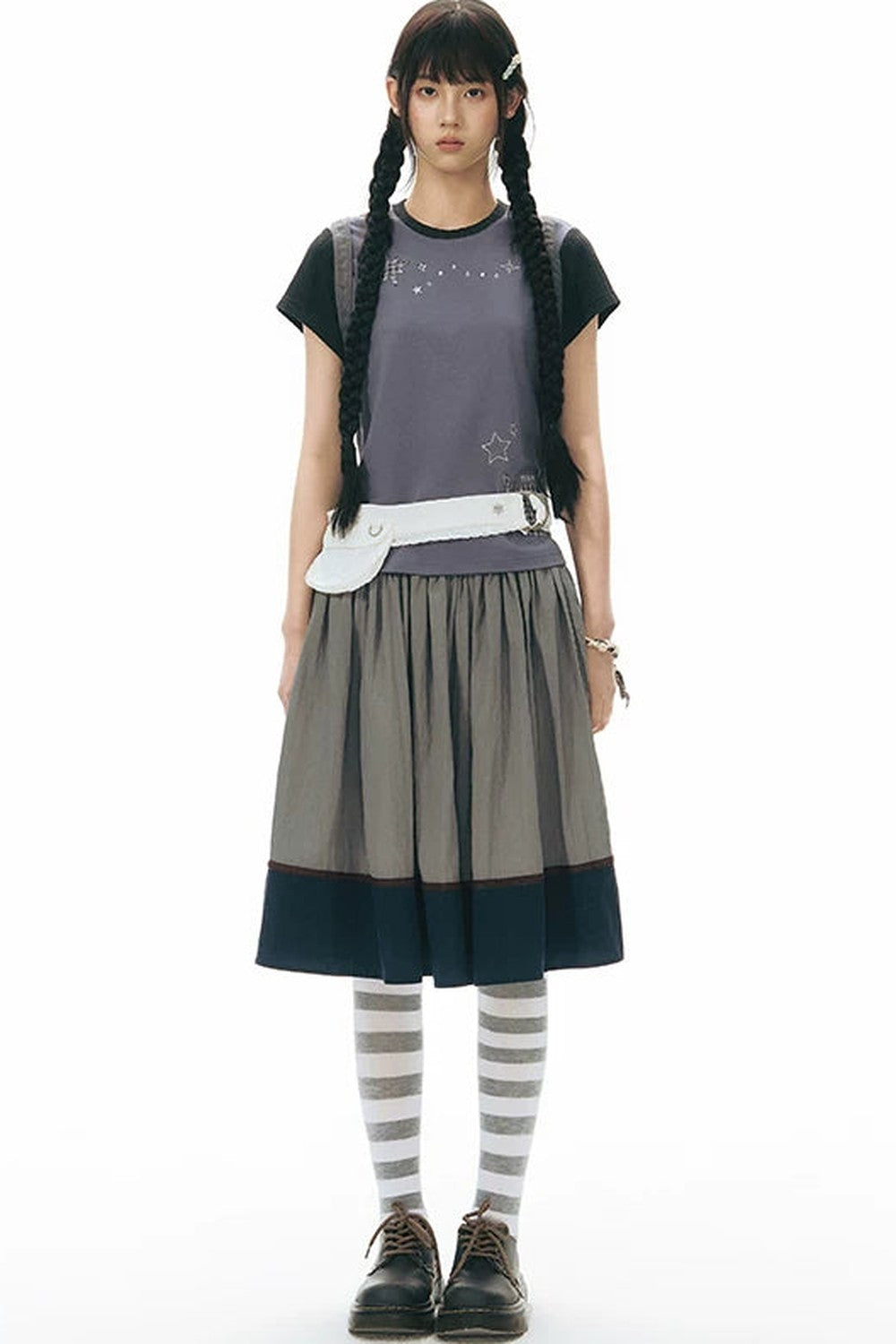 Maglia color block con applicazione lumaca