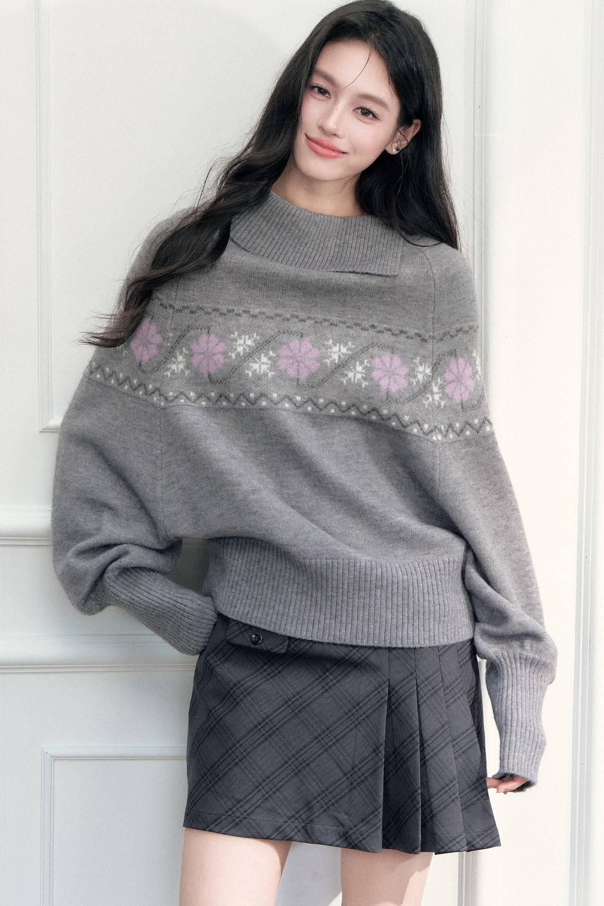 Fair Isle Jacquard Batwing Sweater