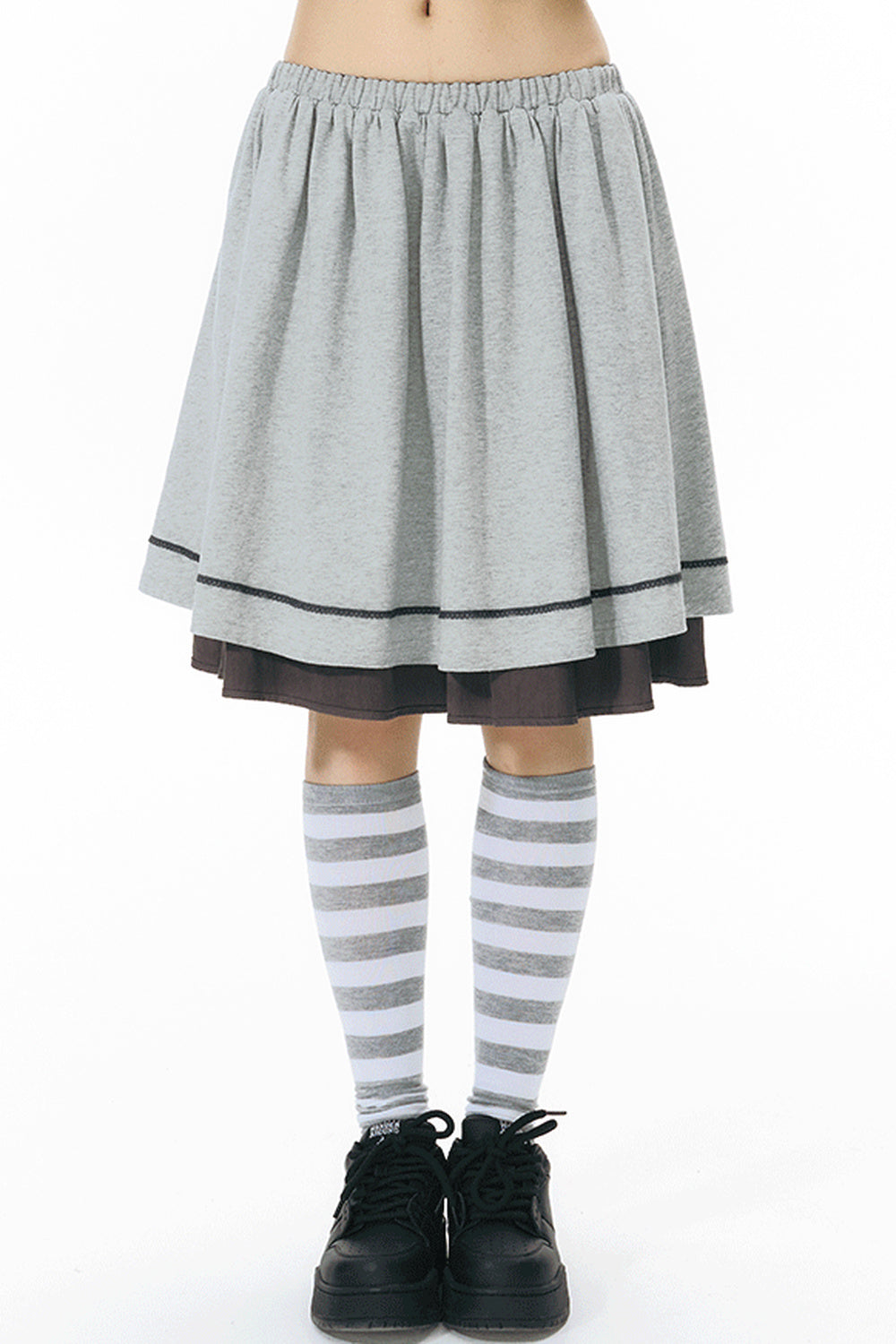 Reversible Color-Blocked Knit Skirt