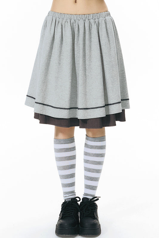 Reversible Color-Blocked Knit Skirt