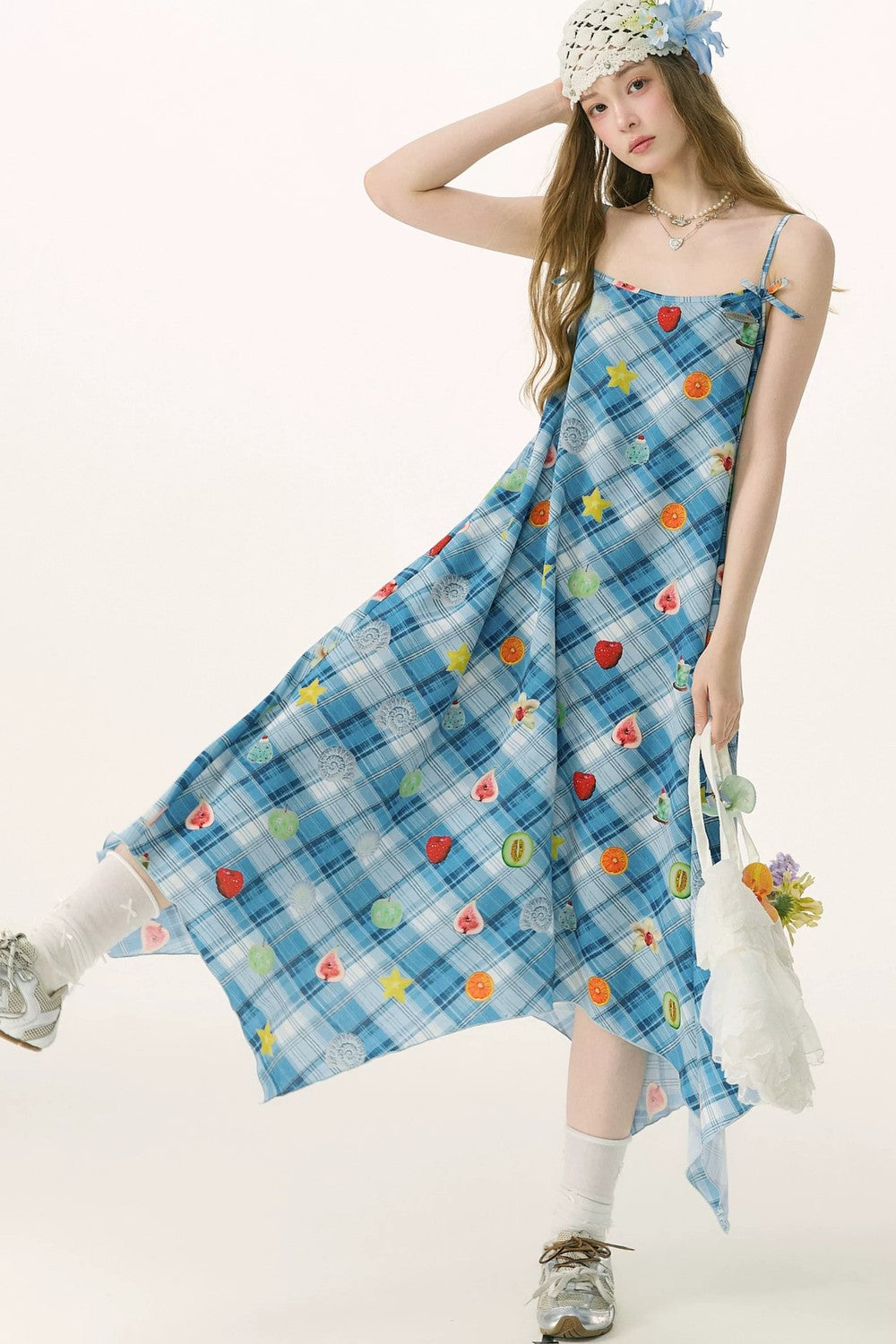 Robe à carreaux avec imprimé amusant Doux rêves