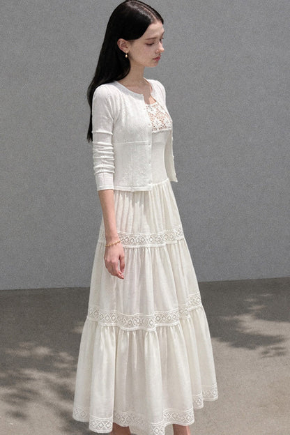 Ensemble robe en maille et cardigan