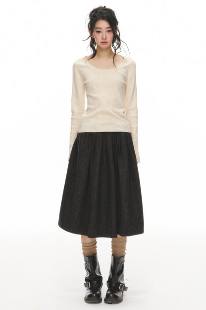 Long Sleeve Knit Top and Pants Set-Up