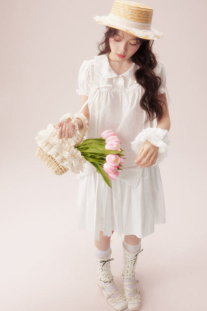 Floral Shirt and Bow Skirt Set-Up