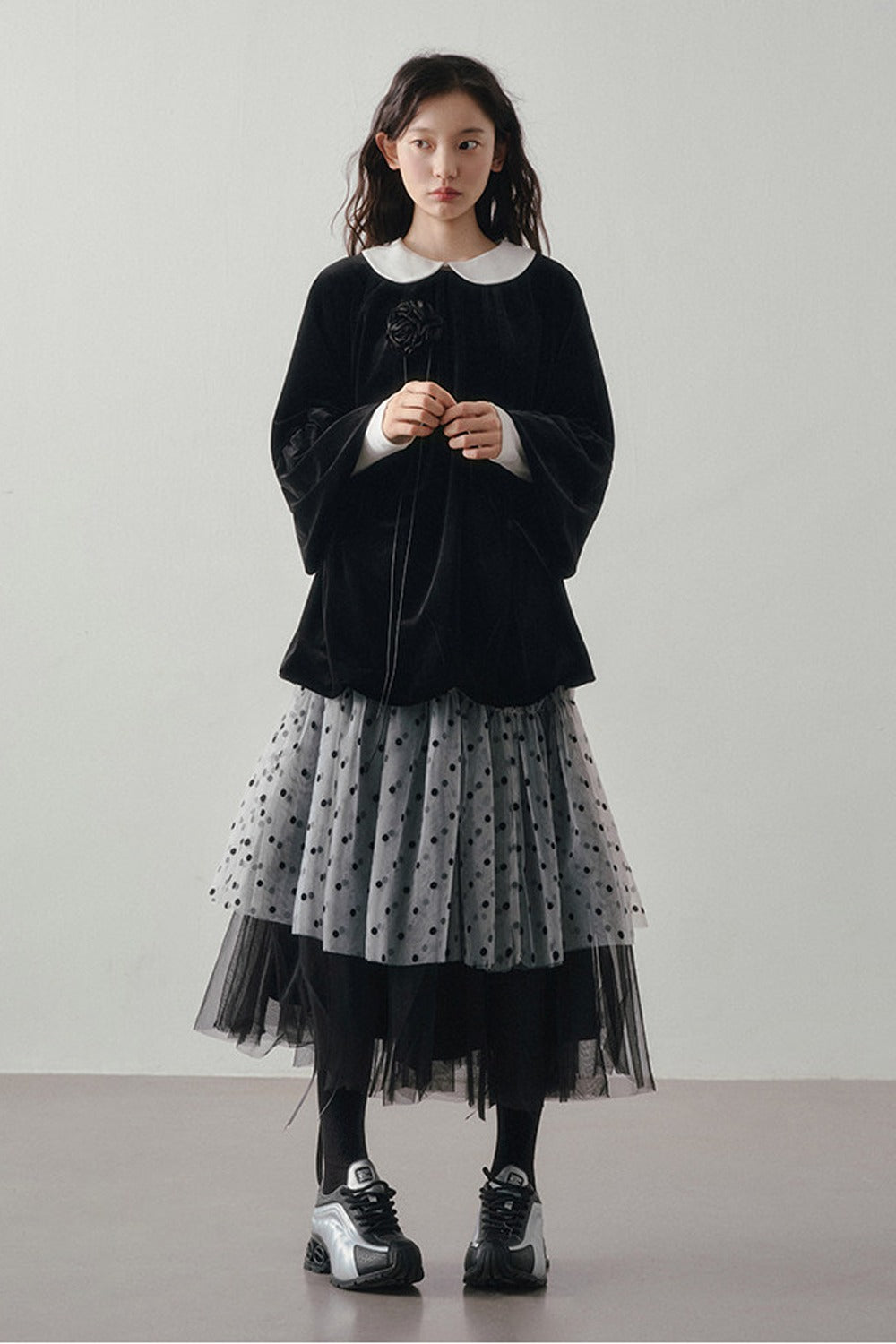 Polka Dot Patchwork Tulle Skirt