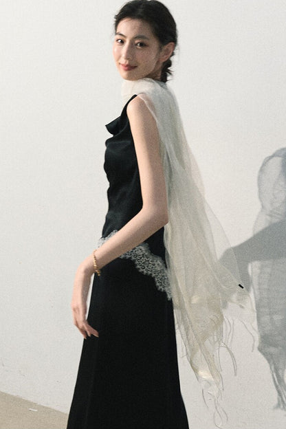 Acetate Lace Off-Shoulder Set-Up