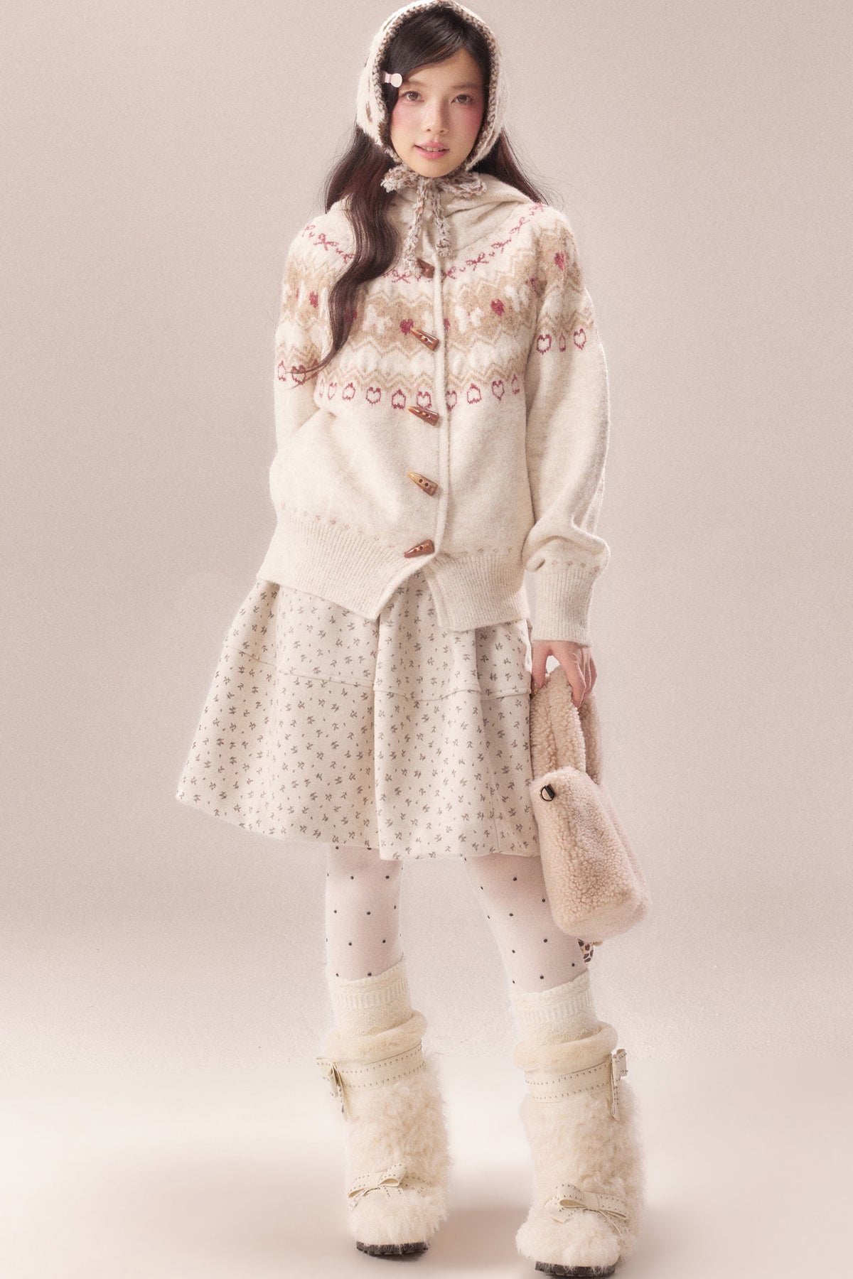 Fair Isle Toggle Knit Cardigan