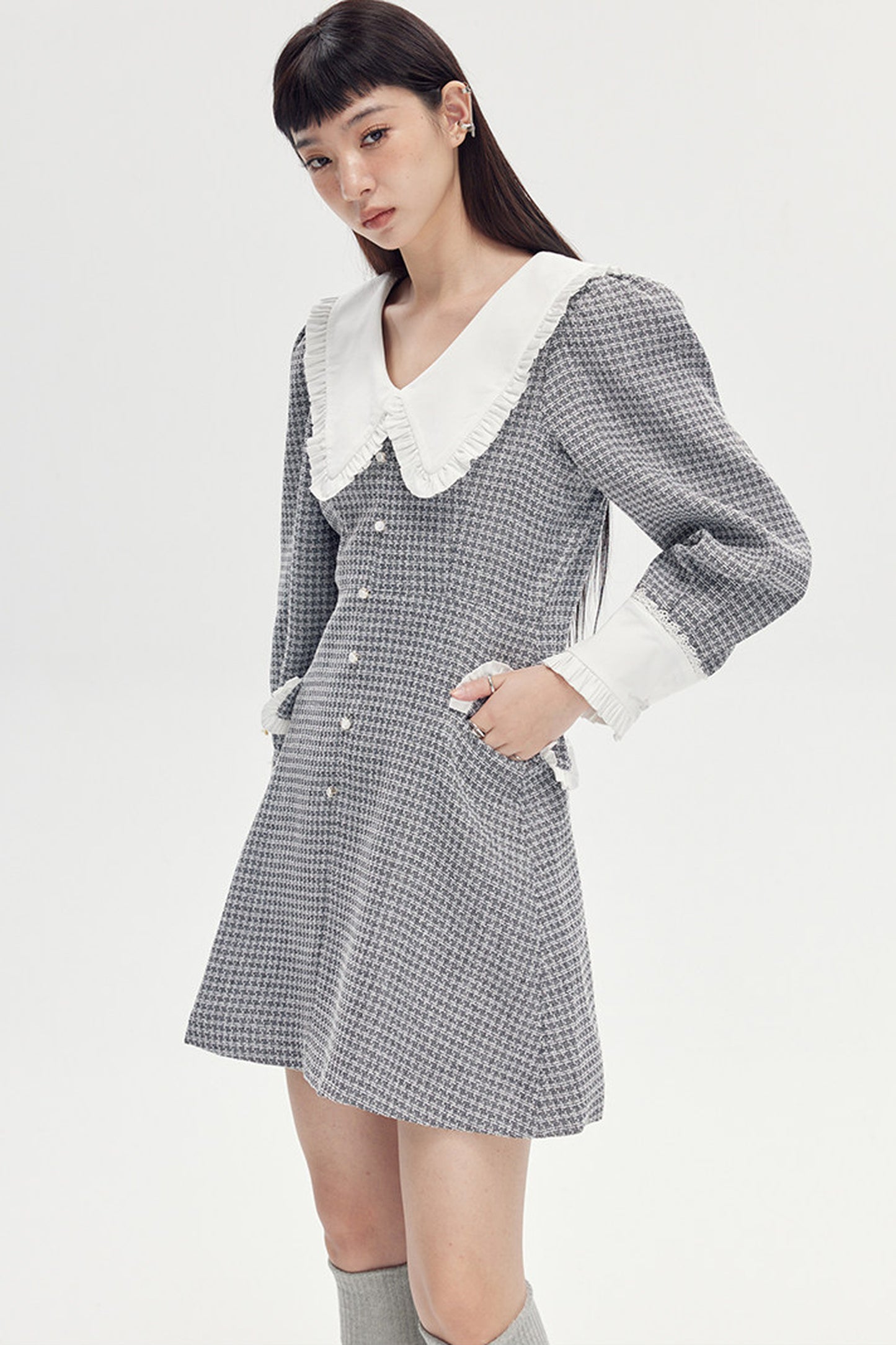 High Waist A-Line Lamb Leg Dress