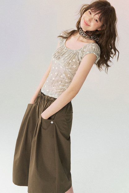 Polka Dot Pleated Camisole