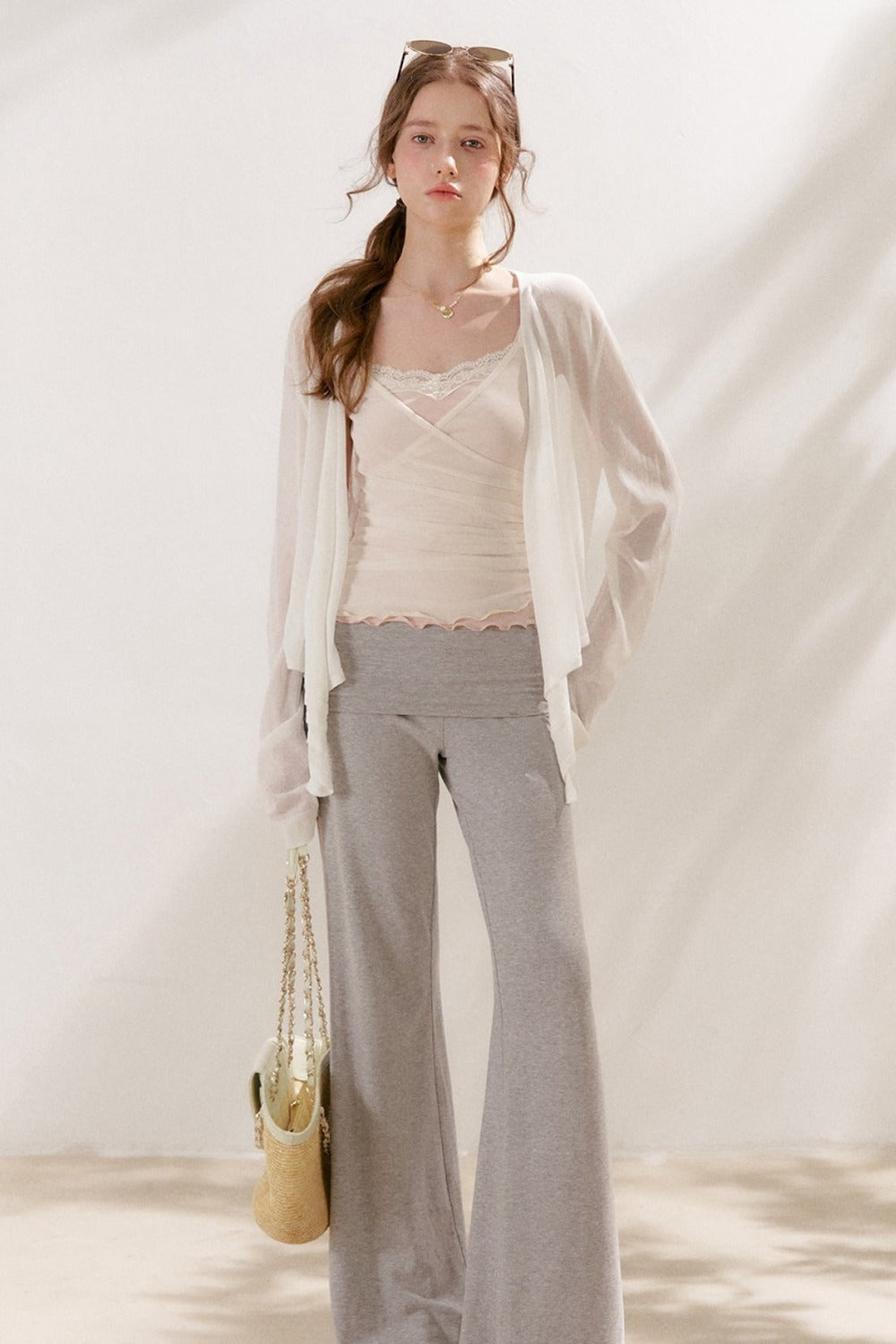 Wide Waist Straight Leg Knit Pants