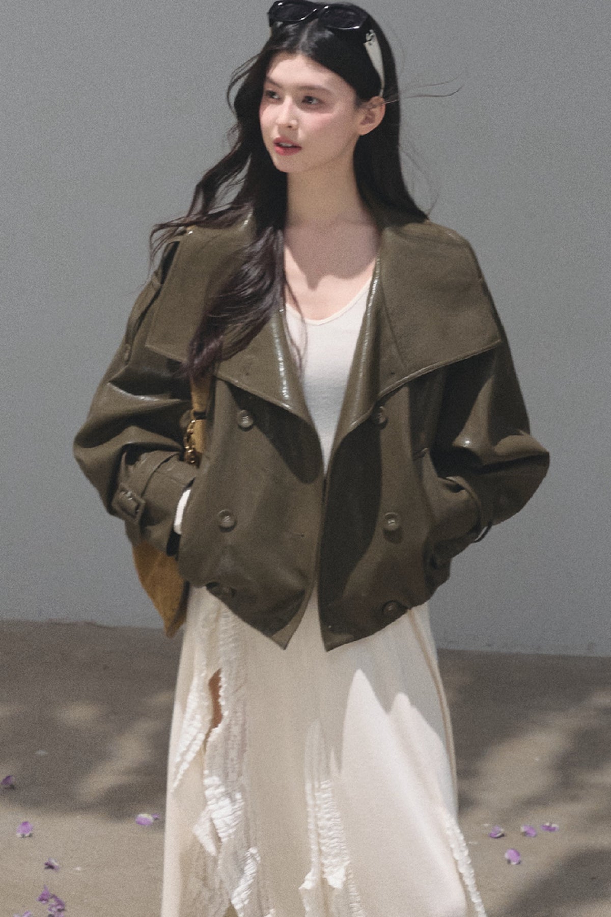 Knight-Style Oil-Waxed Leather Trench Jacket