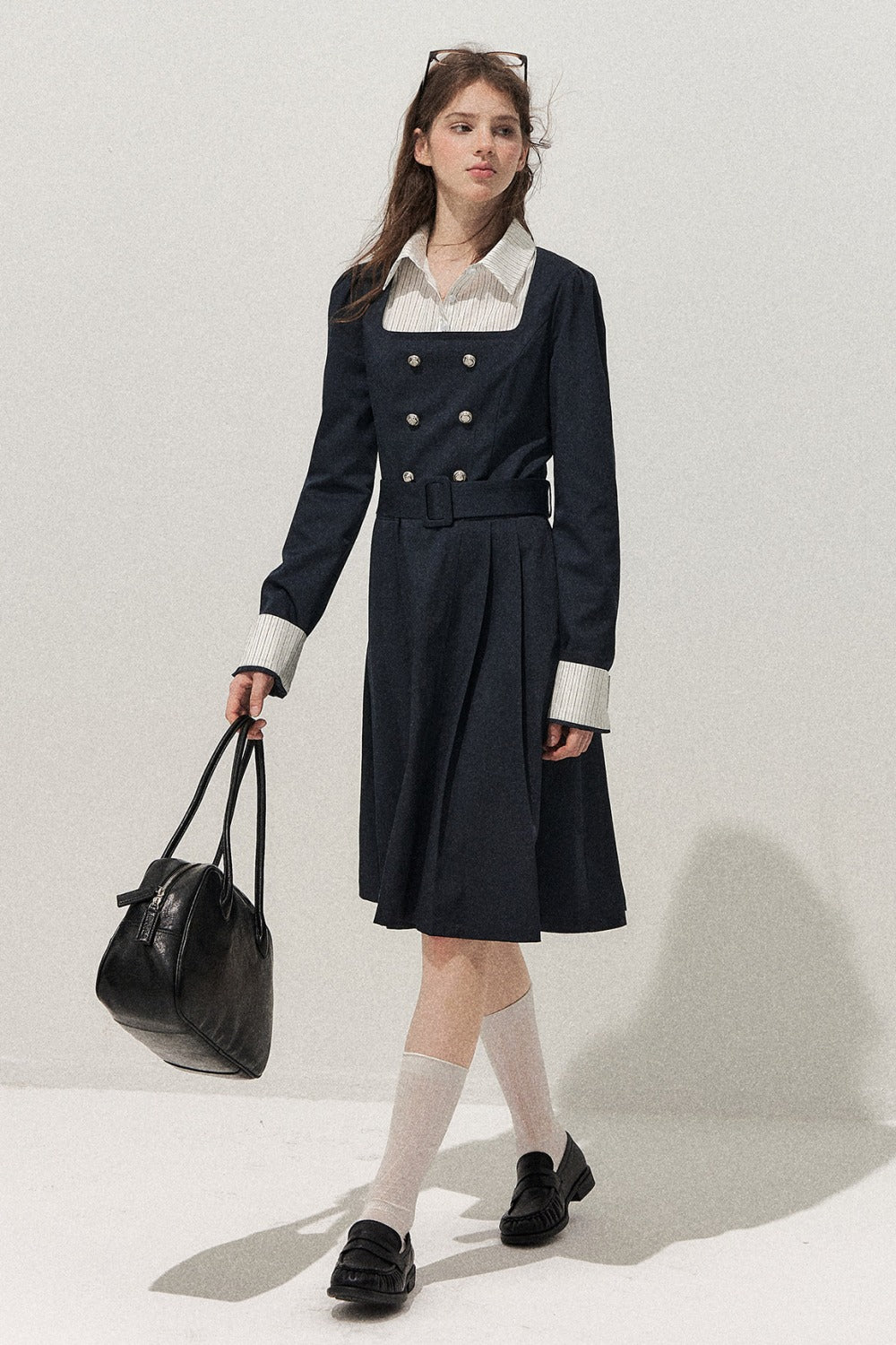 Retro Two-Piece Trench Dress