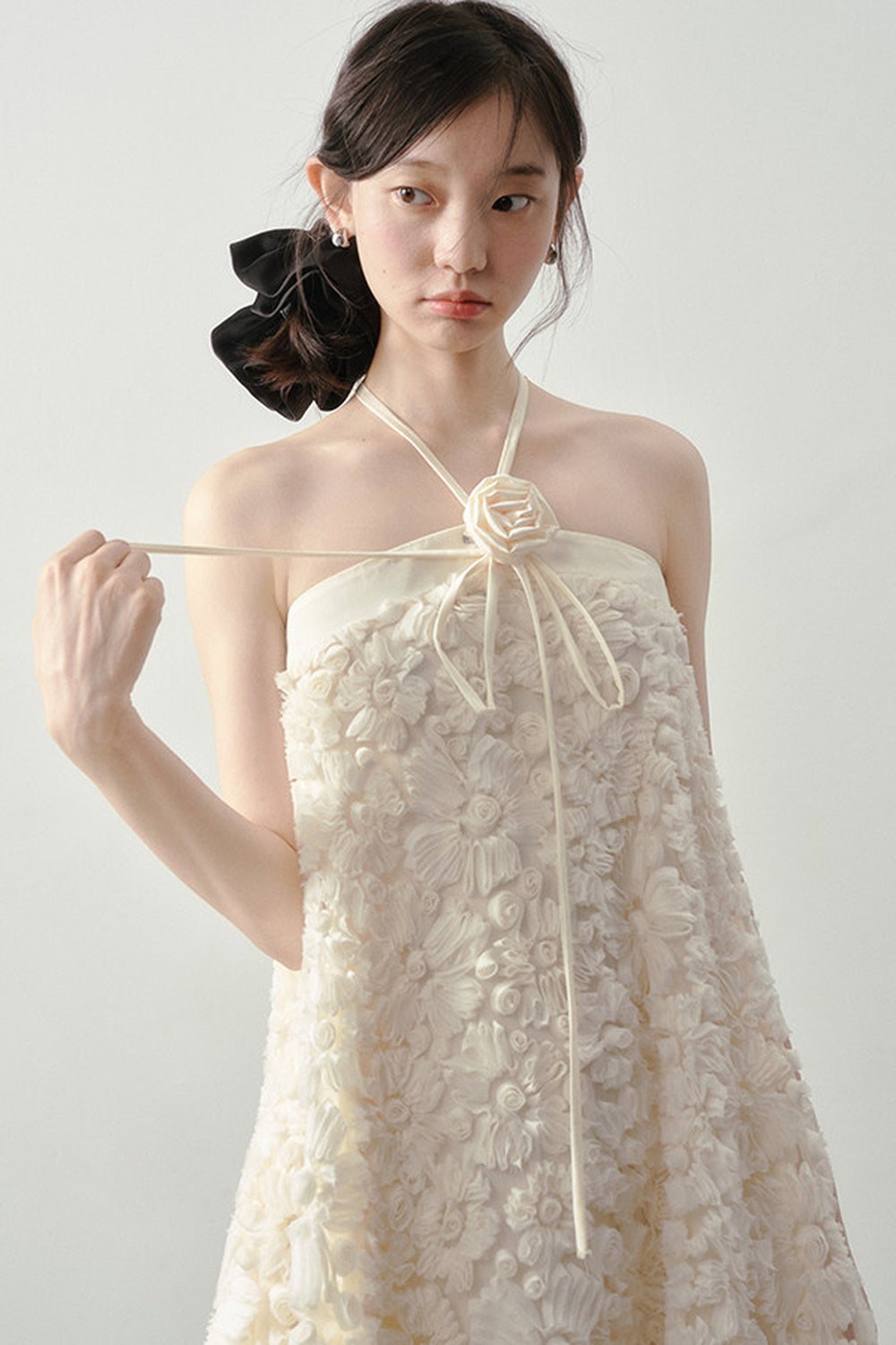 Robe jacquard blanc lait
