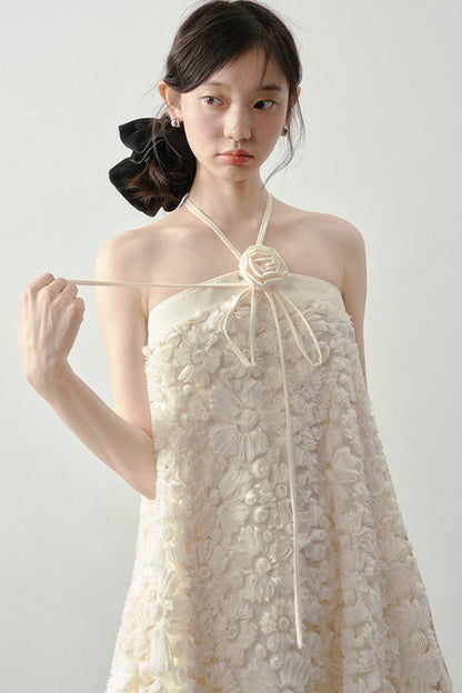 Robe jacquard blanc lait