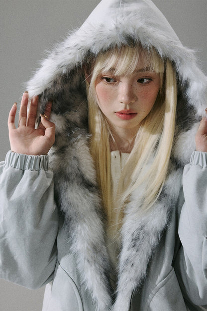 Thick Plush Hooded Jacket