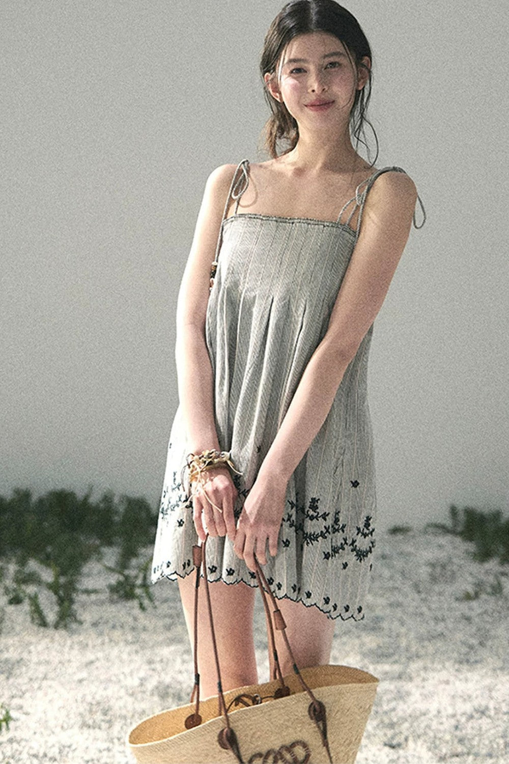 Double-Sided Wave Hem Dress
